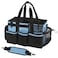 SCAVATA Wearable Cleaning Caddy Cleaning Caddy Supplies Organizer with Handle Shoulder Straps for Housekeepers Under Sink Car Cleaning Tool Organizers Bag with 4 Foldable Divider Blue