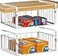 AmonHouseware 2Pack Under Shelf Basket OrganizerAdjustable Hanging Holder Storage for Cabinet Pantry Kitchen Cupboard Desk Counter Bookshelf Organization Addon Space Saver Heavy Duty SlideinWhite