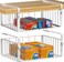 AmonHouseware 2Pack Under Shelf Basket OrganizerAdjustable Hanging Holder Storage for Cabinet Pantry Kitchen Cupboard Desk Counter Bookshelf Organization Addon Space Saver Heavy Duty SlideinWhite