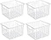 SANNO Freezer Wire Storage Organizer Basket Refrigerator Storage Baskets Bins Organizer with Builtin Handles for Cabinets Pantry Closets Bedrooms 4 Pack 11x10x 7 White