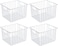 SANNO Freezer Wire Storage Organizer Basket Refrigerator Storage Baskets Bins Organizer with Builtin Handles for Cabinets Pantry Closets Bedrooms 4 Pack 11x10x 7 White