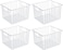 SANNO Freezer Wire Storage Organizer Basket Refrigerator Storage Baskets Bins Organizer with Builtin Handles for Cabinets Pantry Closets Bedrooms 4 Pack 11x10x 7 White