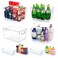 Joymeezo Clear Plastic Storage Bins8 Pcs Pantry Organizers and Storage Containers with 4 Large 11x8x6 and 4 Small Snack Containers Home Organization for Bathroom Kitchen Closet and Office