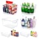 Joymeezo Clear Plastic Storage Bins8 Pcs Pantry Organizers and Storage Containers with 4 Large 11x8x6 and 4 Small Snack Containers Home Organization for Bathroom Kitchen Closet and Office