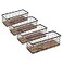 TIEYIPIN Small Metal Wire Storage Basket Detachable Wood Base Storage Organizer Bin Basket for Kitchen Cabinets Bathroom Pantry Garage Laundry Room Brown 4 Pack
