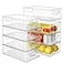 Heyuzb Set of 8 Clear Fridge Organizer Bins Stackable Refrigerator Organizers and Storage for Fridge Freezer Pantry BPA Free