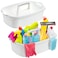TOPZEA 2 Pack Cleaning Supplies Caddy Large Plastic Cleaning Supply Organizer Bucket with Handle Portable Housekeeping Shower Tote Caddy Under Sink Tool Storage Baskets for Dorm Bathroom Household