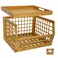 altCooking Hub Bamboo Storage Bin Multipurpose Stackable Open Front Storage Bin with Bamboo Serving Tray Lid for Kitchen Pantry Stylish Lattice Design