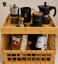 altCooking Hub Bamboo Storage Bin Multipurpose Stackable Open Front Storage Bin with Bamboo Serving Tray Lid for Kitchen Pantry Stylish Lattice Design