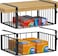 AmonHouseware 2Pack Under Shelf Basket OrganizerAdjustable Hanging Holder Storage for Cabinet Pantry Kitchen Cupboard Desk Counter Bookshelf Organization Addon Space Saver Heavy Duty SlideinBlack