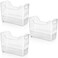 Peohud 3 Pack Freezer Organizer Bins with Wheels Clear Plastic Pantry Storage Organizer with Handle Tall Narrow Kitchen Organization Rolling Bins for Fridge Cabinet Bathroom Under Sink Office