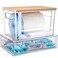 YAFFWA 2Pcs Trash Bag Holder Under Sink Stackable Storage Extra Large Laundry Room Organization and Storage Laundry Pod Organization with Lid Garbage Bag Dispenser Roll Holder for Kitchen Cabinet