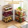 keomaisyto 2 Set XL Stackable Wire Baskets with Bamboo Top Pantry Organizers and Storage Kitchen Organization Counter Storage Bins for PotatoOnionFruitVegetableProduce Under Sink Organizing