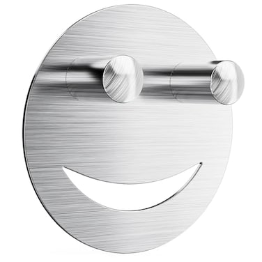 Dlilise Stainless Steel Smiley Face Sponge Daddy Holder Brushed Silver Sink Caddy Organizer with Suction Cup Installation for Kitchen Keep Happy Face Sponge Clean and Dry