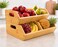 Sholramo 2Pack Stackable Vegetable Storage Bins Kitchen and Pantry Organizers and Storage Baskets for Fruit Vegetable Produce Bread Potato Onion and Snacks Bamboo Kitchen Storage Containers