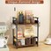 KLM 2 Tier Coffee Bar Organizer for Home Office Spice Rack for Countertop Kitchen Counter Storage Shelf with Hanging Basket Coffee and Tea Condiment Station Organizer