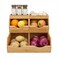 CENCODE Bamboo Pantry Storage Bins Set 5 Pieces Stackable Baskets Potato and Onion Storage Bamboo Wood Storage Bins for Pantry Baskets Organization and Storage Kitchen Essential