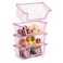 GAOKASE 4 Pcs Stackable Wire Baskets for Pantry Organizers and StorageVegetable Fruit Basket for CountertopKitchen Storage Metal BasketsProduce Potato Onion Storage Binpink