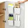 senylanhxy 4 Pack Cabinet Door Organizer Self Adhesive Wall Mount Storage Bins No Drilling Food Grade ABS plastic for Kitchen Bathroom Refrigerator Wardrobe Under Sink Desktop Sundries