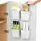 senylanhxy 4 Pack Cabinet Door Organizer Self Adhesive Wall Mount Storage Bins No Drilling Food Grade ABS plastic for Kitchen Bathroom Refrigerator Wardrobe Under Sink Desktop Sundries