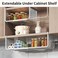 Janebert Expandable Under Shelf Basket Organizer Under Shelf Storage Hanging Baskets Under Cabinet for Pantry Kitchen Cupboard Desk Counter Bookshelf Space Saver Heavy Duty Slidein white 1 Pack