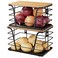 TIDIIABODE 2 Pack Potato and Onion Storage Bins Stackable Kitchen and Pantry Organizer with Bamboo Top Lightweight PP Mat for Vegetables Fruit Onion Potato Garlic Pantry Kitchen Storage Bins Black