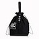 LELE LIFE Canvas Insulated Lunch Bag with Drawstring Closure WideOpen Foldable and Lightweight Lunch Tote Bag Cooler Tote Bag for Work Office Picnic Black