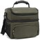FlowFly Double Layer Cooler Insulated Lunch Bag Adult Lunch Box Large Tote Bag for Men Women With Adjustable StrapFront Pocket and Dual Large Mesh Side PocketsArmy Green