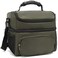 FlowFly Double Layer Cooler Insulated Lunch Bag Adult Lunch Box Large Tote Bag for Men Women With Adjustable StrapFront Pocket and Dual Large Mesh Side PocketsArmy Green