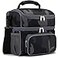 FlowFly Double Layer Cooler Insulated Lunch Bag Adult Lunch Box Large Tote Bag for Men Women With Adjustable StrapFront Pocket and Dual Large Mesh Side PocketsBlack Camo