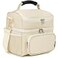 FlowFly Double Layer Cooler Insulated Lunch Bag Adult Lunch Box Large Tote Bag for Men Women With Adjustable StrapFront Pocket and Dual Large Mesh Side PocketsBiege