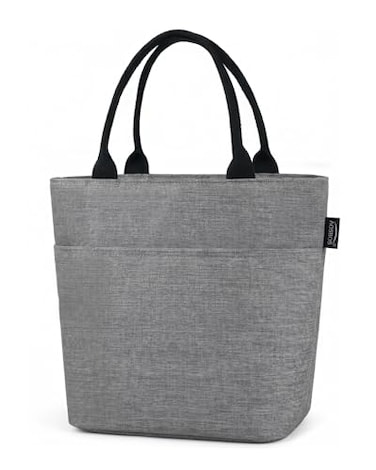 Aosbos Lunch Tote Bag Insulated Lunch Box for Women Leakproof Lunch Cooler Purse for Work Grey