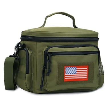 ATRIPACK Lunch Box for Men Tactical Lunch Bag MOLLE Webbing Leakproof Insulated Large Lunch Cooler Women Adult Meal with Adjustable Shoulder Strap Durable Lunch Pail Green