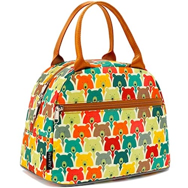 FlowFly Insulated Lunch Cooler Bag Tote Bag Organizer for WomenMen Bear