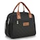 HOMESPON Insulated Lunch Bag for Women Men Adults Lunch Tote with Front Pocket Lunch Box Container Cooler Bag for Work Picnic Black