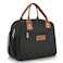 HOMESPON Insulated Lunch Bag for Women Men Adults Lunch Tote with Front Pocket Lunch Box Container Cooler Bag for Work Picnic Black