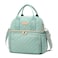 AIJIEKE Large Insulated Lunch Bag for Women Double Compartment Leakproof Lunch Box for Work Office Reusable Cooler Tote with Adjustable Strap Side Pockets for Adults Picnic Beach Green