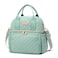 AIJIEKE Large Insulated Lunch Bag for Women Double Compartment Leakproof Lunch Box for Work Office Reusable Cooler Tote with Adjustable Strap Side Pockets for Adults Picnic Beach Green