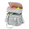 MAPLELILY Lunch Box for Men Women Double Deck Insulated Lunch Bag Large Leak Proof Tote Cooler Wide Open Dual Compartment Lunch Bags with Shoulder Strap For Work Picnic Hiking Beach Grey