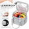 MAPLELILY Lunch Box for Men Women Double Deck Insulated Lunch Bag Large Leak Proof Tote Cooler Wide Open Dual Compartment Lunch Bags with Shoulder Strap For Work Picnic Hiking Beach Grey