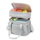 MAPLELILY Lunch Box for Men Women Double Deck Insulated Lunch Bag Large Leak Proof Tote Cooler Wide Open Dual Compartment Lunch Bags with Shoulder Strap For Work Picnic Hiking Beach Grey