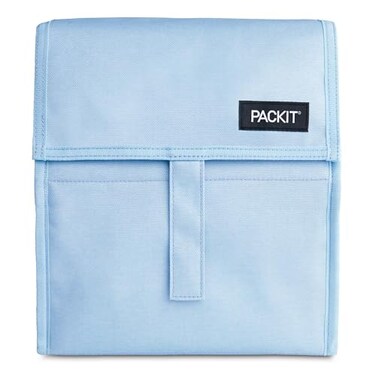 PackIt Freezable Lunch Bag Sky Blue Built with EcoFreeze Technology Foldable Reusable Zip and Fold Closure with Buckle Handle Designed for Work Lunches and Fresh Lunch On the Go
