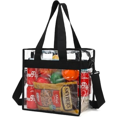 FlowFly Insulated Lunch Cooler Bag Tote Bag Organizer for WomenMen ClearBlack