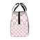 DADABULIU Lunch Bag Pink Check Bow Pattern Insulated Lunch Box Cooler Tote for Adults Student Boys Girls Women Men Work Office School Picnic Beach Reusable Lunchbox Over 3 Years Old