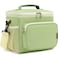 FlowFly Insulated Reusable Lunch Bag Adult Large Lunch Box for Women and Men with Adjustable Shoulder StrapFront Zipper Pocket and Dual Large Mesh Side PocketsLight Matcha
