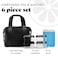 FitFresh Fit Fresh Remi Lunch Bag for Women Work Neoprene Lunch Tote with Containers Ice Pack Reusable Meal Prep Lunch Box Large Capacity Machine Washable Black