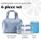 FitFresh Fit Fresh Remi Lunch Bag for Women Work Neoprene Lunch Tote with Containers Ice Pack Reusable Meal Prep Lunch Box Large Capacity Machine Washable Slate