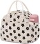 Carry bloom Lunch Box for Women Insulated Lunch Bag Cute Corduroy Lunchbag Reusable Lunchbox for Work flower black