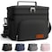 HOTOR Insulated Lunch Box for Men Women LeakProof Cooler Lunch Bag with 4 Pockets Adjustable Strap Ideal for Work Picnic Travel Large Black 1307991