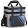 Maelstrom Lunch Box 20L Insulated Lunch Bag for Men Women Expandable Double Deck Leakproof Cooler Bag with 6 Pockets Reusable Lunch Tote Bag for Work Picnic Travel Grey